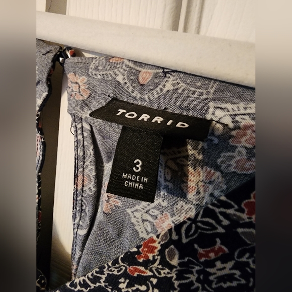 Torrid Mini Challis Tie-Front Dress - Picture 2 of 3